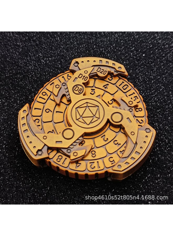 Punk style seven-in-one metal rotating shaft compass dice Kesulu running group board game accessories cross-border explosive dice